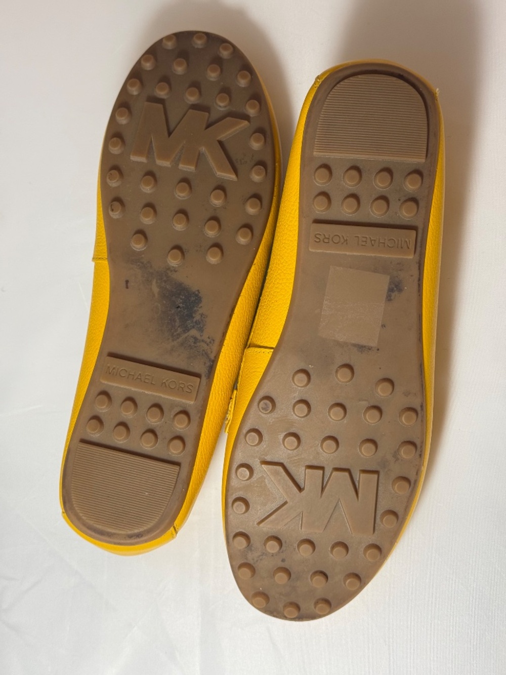 Michaels Kors Grier Yellow Leather Loafers Size 7 - Picture 3 of 4